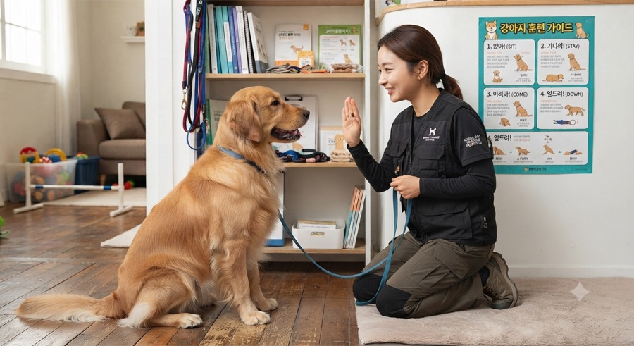 훈련사와 강아지